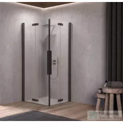   Kolpa San Polaris Fold Q 80 B/1 szögletes harmonika rendszerű zuhanykabin, fekete 516120