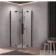 Kolpa San Polaris Fold Q 100 B/1 szögletes harmonika rendszerű zuhanykabin, fekete 516140