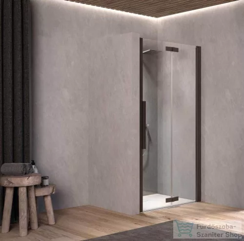 Kolpa San Polaris Fold N 90-R B/1 falsíkra csukható zuhanyajtó két fal közé, jobbos , fekete 516420