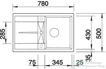 Blanco METRA 45 S SILGRANIT® mosogató medence, tartufo 517346