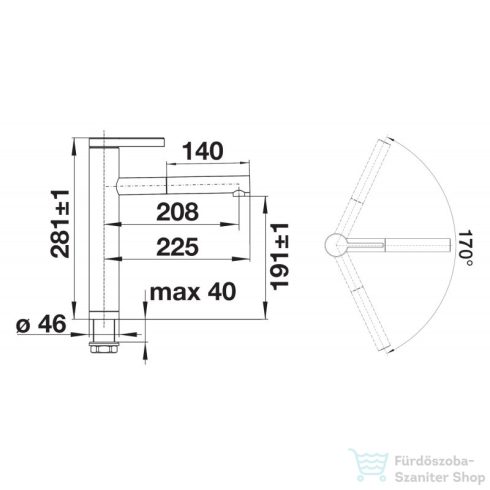 BLANCO Linee-S kihúzható fejes mosogató csaptelep, selyemmatt rozsdamentes acél 517593