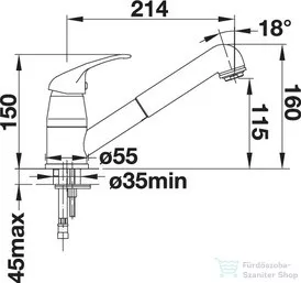 Blanco DARAS-S mosogató csaptelep, kihúzható zuhanyfejjel, króm 517731