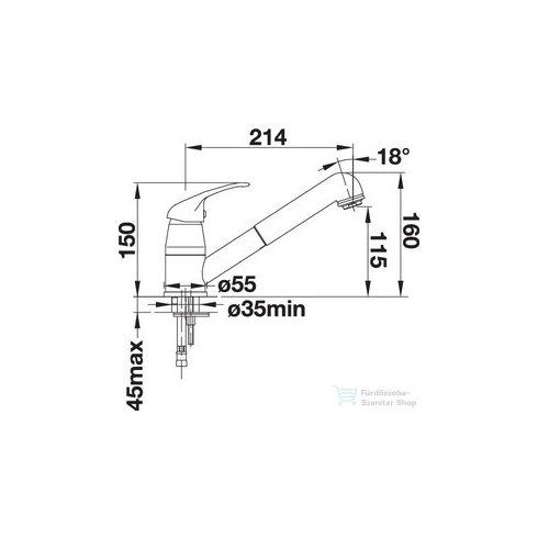 BLANCO DARAS-S kihúzható zuhanyfejes kávé egykaros mosogató csaptelep   517740
