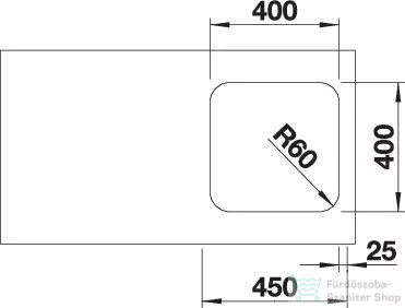 Blanco SUPRA 400-U rozsdamentes acél mosogató medence alulról való beépítéshez, fényezett acél 518201