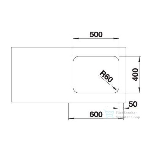 BLANCO SUPRA 500-U fényezett rozsdamentes acél mosogató medence 518205