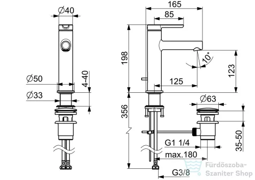 Hansa Hansadesigno Style mosdó csaptelep automata leeresztővel,króm 51832293