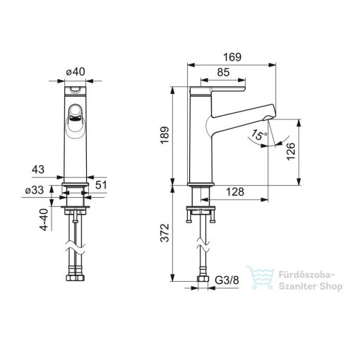Hansa Hansadesigno Style mosdó csaptelep leeresztő nélkül,króm 51882283