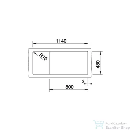 Blanco METRA 8 S SILGRANIT® mosogató medence, palaszürke 518884