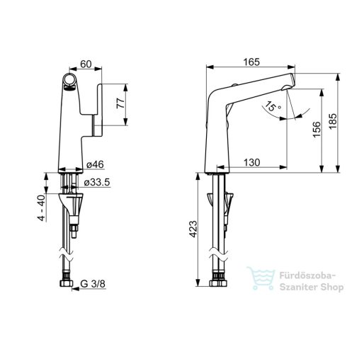Hansa Hansadesigno Style mosdó csaptelep leeresztő nélkül,króm 51922283