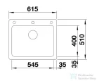 Blanco NAYA 6 61,5x51 cm-es SILGRANIT® mosogató medence, fehér 519641