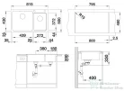 Blanco NAYA 8 81,5x50 cm-es SILGRANIT® mosogató medence, palaszürke 519647