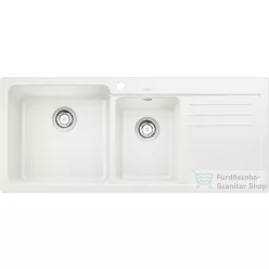   Blanco NAYA 8 S 116x50 cm-es SILGRANIT® mosogató medence, jobb oldali csepegtetővel, fehér 519657