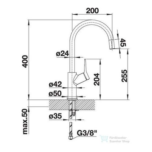 BLANCO Carena fix kifolyóval rendelkező mosogató csaptelep, króm 520766