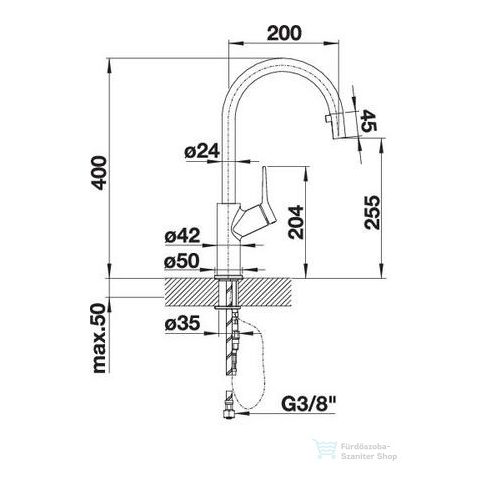 BLANCO Carena-S kihúzható fejes mosogató csaptelep, króm 520767