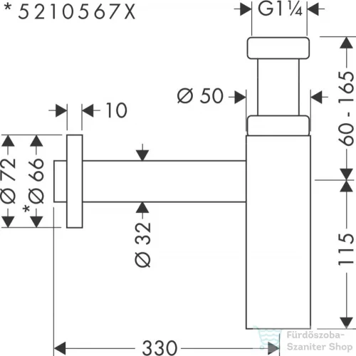 Hansgrohe FLOWSTAR S mosdó szifon,matt fekete 52105670