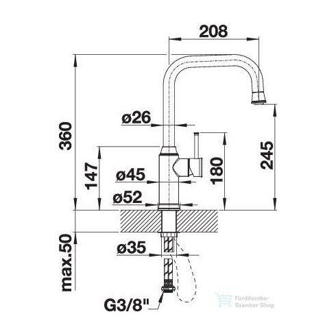 BLANCO lIVIA-S  álló mosogató csaptelep, króm 521288