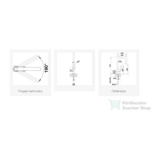 BLANCO Carena-S Vario kihúzható fejes mosogató csaptelep, króm 521356