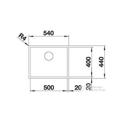 BLANCO ZEROX 500-U Durinox rozsdamentes acél mosogató medence 521559