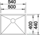 Blanco ZEROX 500-U rozsdamentes acél mosogató medence alulról való beépítéshez, selyemfényű acél 521589