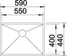 Blanco ZEROX 550-U rozsdamentes acél mosogató medence alulról való beépítéshez, selyemfényű acél 521591