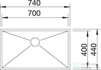 Blanco ZEROX 700-IF rozsdamentes acél mosogató medence, selyemfényű acél 521592