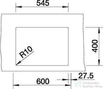 Blanco CLARON 340/180-U rozsdamentes acél mosogató medence alulról való beépítéshez, balos főmedencével, selyemfényű acél 521609