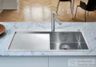 Blanco CLARON 5 S-IF rozsdamentes acél mosogató medence, jobbos főmedencével, selyemfényű acél 521625