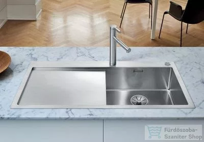 Blanco CLARON 5 S-IF rozsdamentes acél mosogató medence, jobbos főmedencével, selyemfényű acél 521625