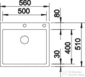 Blanco CLARON 500-IF/A rozsdamentes acél mosogató medence, PushControl lefolyó-távműködtetővel, selyemfényű acél 521633