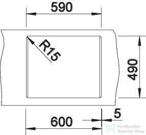 Blanco CLARON 550-IF/A rozsdamentes acél mosogató medence, PushControl lefolyó-távműködtetővel, selyemfényű acél 521639