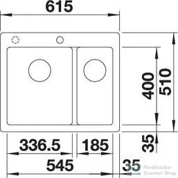 Blanco PLEON 6 SILGRANIT® Split mosogató medence, balos főmedence, antracit 521689