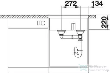 Blanco PLEON 6 SILGRANIT® Split mosogató medence, balos főmedence, antracit 521689