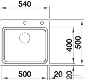 Blanco ETAGON 500-IF/A rozsdamentes acél mosogató medence, PushControl lefolyó-távműködtetővel, selyemfényű acél 521748