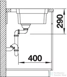 Blanco ETAGON 500-IF/A rozsdamentes acél mosogató medence, PushControl lefolyó-távműködtetővel, selyemfényű acél 521748