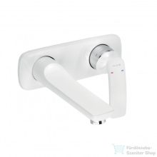   Kludi Balance falsík alatti, kétlyukas, fali, egykaros mosdócsap fehér/króm, leeresztő nélkül 522469175