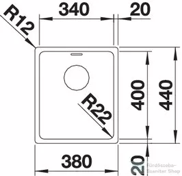Blanco ANDANO 340-IF rozsdamentes acél mosogató medence, selyemfényű acél 522953