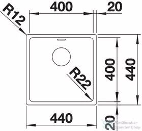 Blanco ANDANO 400-IF rozsdamentes acél mosogató medence, selyemfényű acél 522957