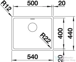 Blanco ANDANO 500-IF rozsdamentes acél mosogató medence, selyemfényű acél 522965