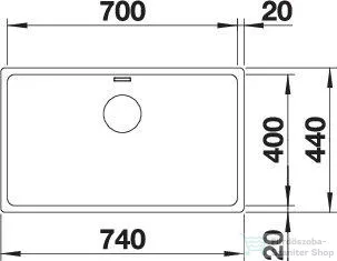 Blanco ANDANO 700-IF rozsdamentes acél mosogató medence, selyemfényű acél 522969