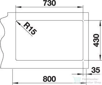 Blanco ANDANO 700-IF rozsdamentes acél mosogató medence, selyemfényű acél 522969