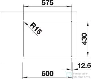 Blanco ANDANO 340/180-IF rozsdamentes acél mosogató medence, jobbos főmedencével, selyemfényű acél 522973