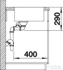 Blanco ANDANO 340/180-IF rozsdamentes acél mosogató medence, jobbos főmedencével, selyemfényű acél 522973