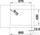 Blanco ANDANO 340/180-IF rozsdamentes acél mosogató medence, balos főmedencével, selyemfényű acél 522975