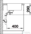 Blanco ANDANO 340/180-IF rozsdamentes acél mosogató medence, balos főmedencével, selyemfényű acél 522975
