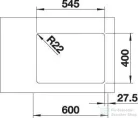 Blanco ANDANO 340/180-U rozsdamentes acél mosogató medence alulról való beépítéshez, jobbos főmedencével, selyemfényű acél 522977