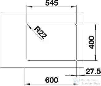 Blanco ANDANO 340/180-U rozsdamentes acél mosogató medence alulról való beépítéshez, jobbos főmedencével, selyemfényű acél 522977