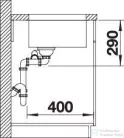 Blanco ANDANO 340/180-U rozsdamentes acél mosogató medence alulról való beépítéshez, jobbos főmedencével, selyemfényű acél 522977