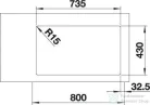 Blanco ANDANO 340/340-IF rozsdamentes acél mosogató medence, selyemfényű acél 522981