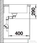 Blanco ANDANO 340/340-IF rozsdamentes acél mosogató medence, selyemfényű acél 522981