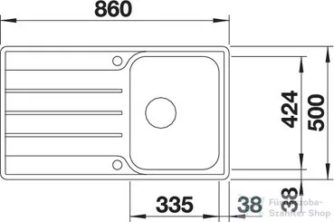 Blanco LEMIS 45 S-IF rozsdamentes acél mosogató medence, távműködtetővel, 2 csaplyukkal, fényezett acél 523031